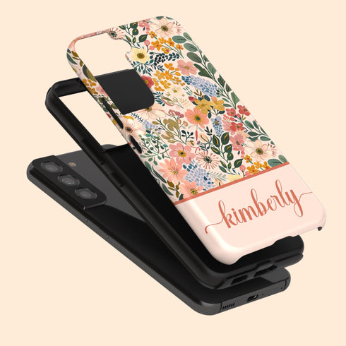 Custom Name Boho Chic Paradise Floral Galaxy Case